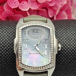 Invicta Watch Lupah Special Edition Silver Mop Dial Rectangle 34mm New Battery